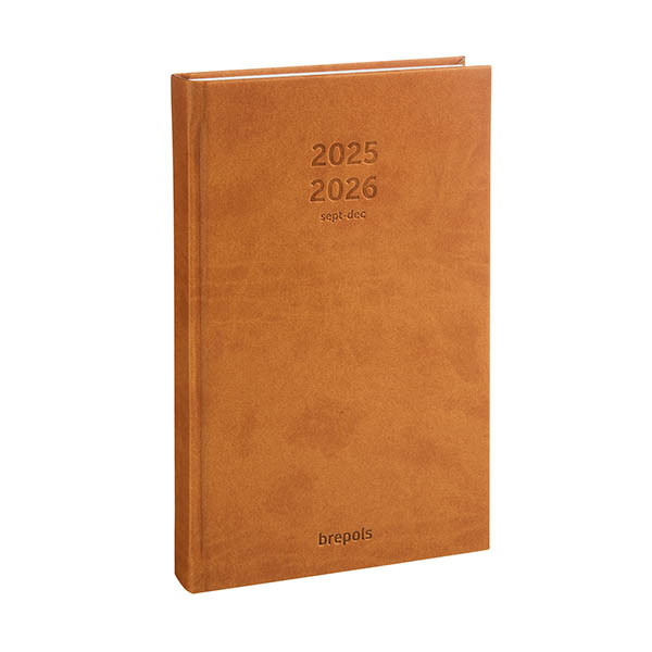 Brepols Saturnus Lucca agenda 16 mois avec répartition par demi-heure 2025-2026 4 langues (1 jour par page) - marron 2.210.3395.03.6.0 261043 - 1
