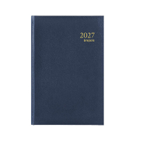 Brepols Saturnus Luxe Lima agenda journalier 2027 avec répartition par demi-heure (1 jour par page) 4 langues - bleu 440208