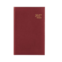 Brepols Saturnus Luxe Lima agenda journalier avec répartitiion par demi-heure 2027 (1 jour par page) 4 langues - bordeaux 440207