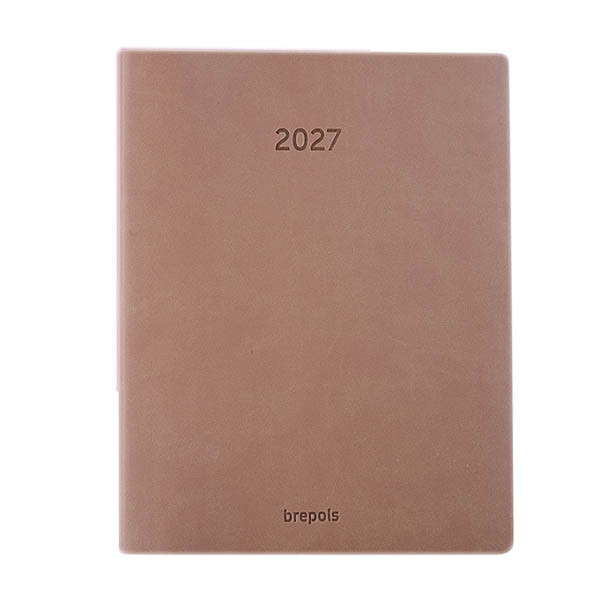 Brepols Timing Colora agenda hebdomadaire format horaire 2027 (1 semaine par 2 pages) 6 langues - beige 440283 - 1