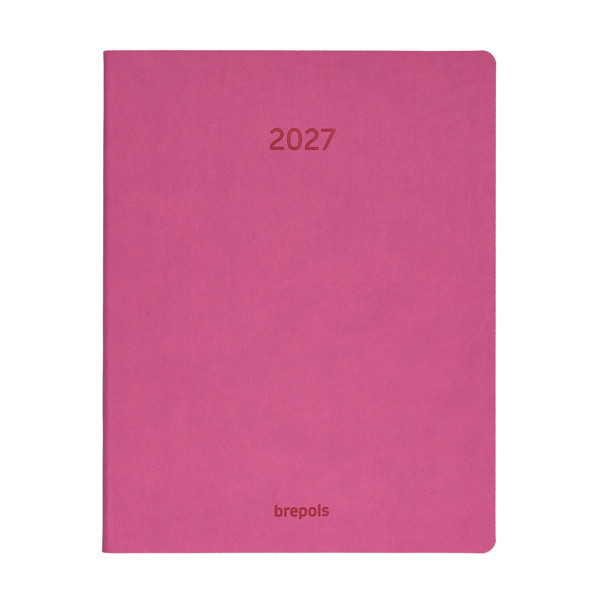 Brepols Timing Colora agenda hebdomadaire format horaire 2027 (1 semaine par 2 pages) 6 langues - rose 440281 - 1