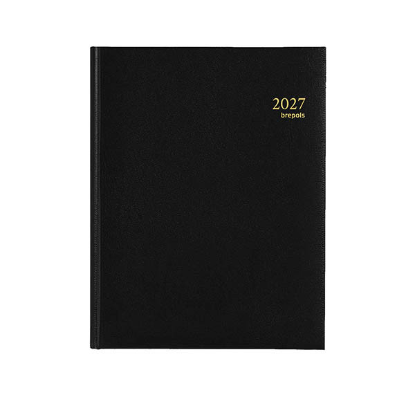 Brepols Timing Lima 2027 agenda semainier avec répartition par heure (1 semaine par 2 pages) 6 langues - noir 440215 - 1