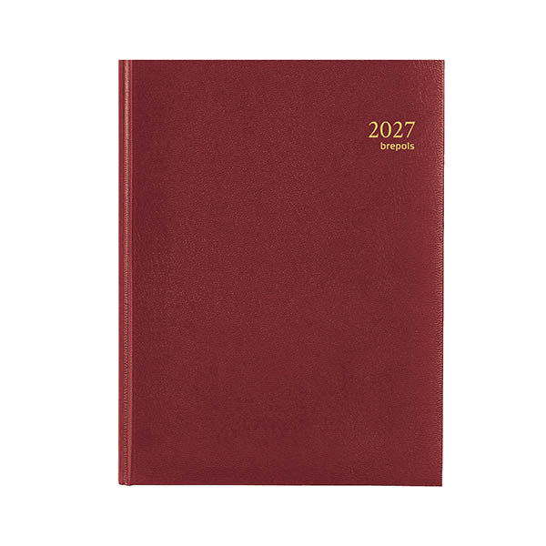 Brepols Timing Lima agenda hebdomadaire avec planning horaire 2027 (1 semaine par 2 pages) 4 langues - bordeaux 440294 - 1