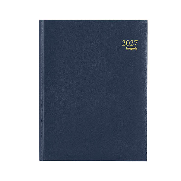 Brepols Timing Lima agenda hebdomadaire format horaire 2027 (1 semaine par 2 pages) 4 langues - bleu 440295 - 1