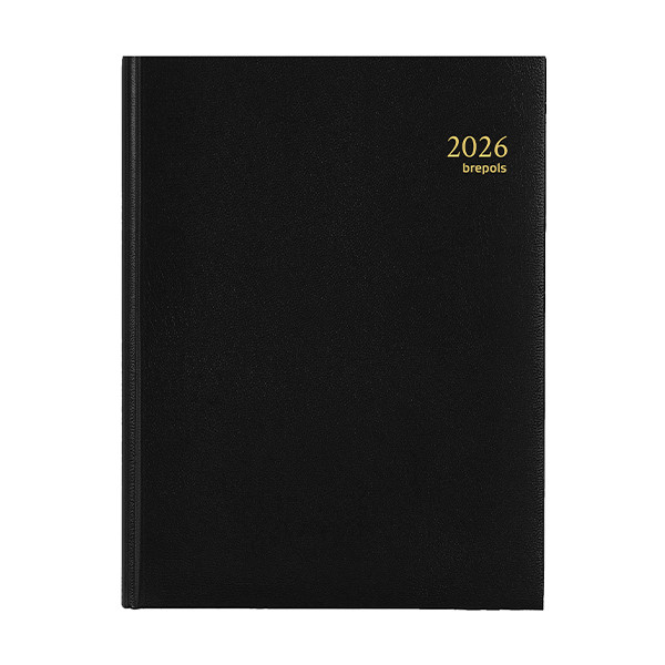 Brepols Timing Lima agenda semainier 2026 avec répartition par heure (1 semaine sur 2 pages) 4 langues - noir 0.137.1256.01.6.0 262472 - 1