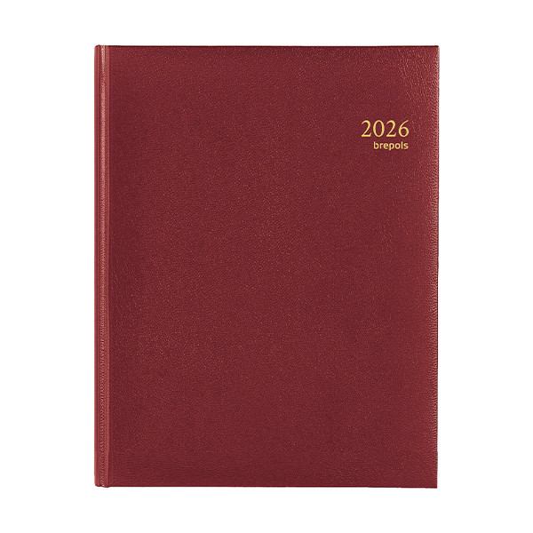 Brepols Timing Lima agenda semainier 2026 avec répartition par heure (1 semaine sur 2 pages) 6 langues - bordeaux 0.136.1256.04.6.0 262417 - 1