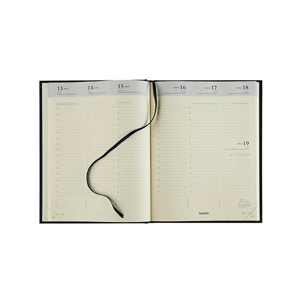 Brepols Timing Lima agenda semainier avec affichage horaire 2027 (1 semaine par 2 pages) 6 langues - bordeaux 440216 - 2