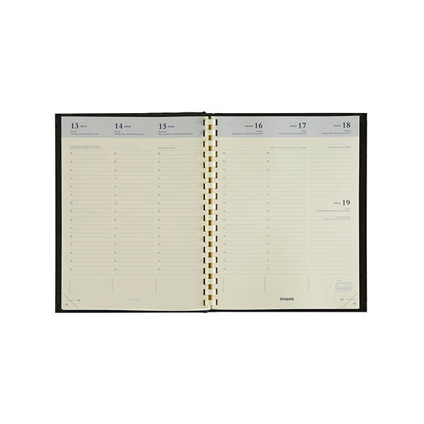Brepols Timing Palermo agenda hebdomadaire 2027 (1 semaine par 2 pages) 6 langues - noir 440290 - 2