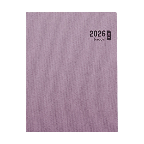 Brepols Timing Toile Ocean agenda semainier 2026 avec répartition par heure (1 semaine sur 2 pages) 6 langues - rose/rouge 0.136.2065.99.6.0RD 262463 - 1