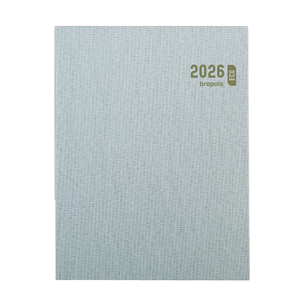 Brepols Timing Toile Ocean agenda semainier 2026 avec répartition par heure (1 semaine sur 2 pages) 6 langues - vert 0.136.2065.99.6.0GR 262464 - 1