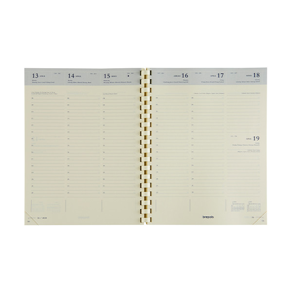 Brepols Timing recharge pour agenda semainier 2026 (1 semaine sur 2 pages) 6 langues 0.136.9900.00.2.0 262419 - 1