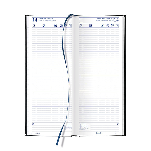 Brepols agenda de restauration 2026 (1 jour sur 2 pages) 4 langues - noir 0.104.1255.01.6.0 262446 - 2