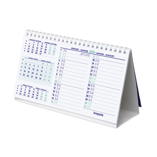 Brepols calendrier de bureau 2026 (12,5 x 21 cm) (4 langues) 1.851.9900.00.4.0 262520 - 1