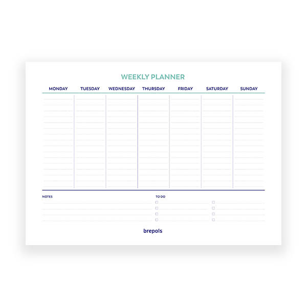 Brepols calendrier hebdomadaire non daté (56 feuilles) ANGL - orange 1.890.9900.99.5.0OR 262550 - 2