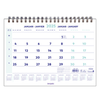 Brepols calendrier mensuel 2025 avec reliure spirale 43 x 31,5 cm (4 langues) 261419