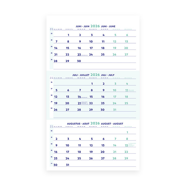 Brepols calendrier trimestriel 2026 4 langues 262525 - 1