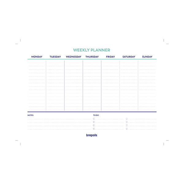 Brepols planning semainier non daté (56 feuilles) ANGL - beige 440238 - 2