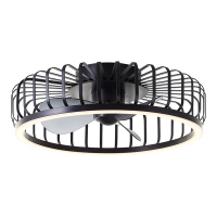 Ventilateur de plafond avec éclairage LED | Capo | Ø 48 cm | 2700-6500K | Noir | 36W | Brillant LBR00005