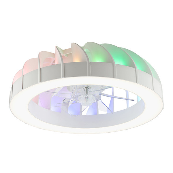 Ventilateur de plafond avec éclairage LED | Fanora | Ø 46 cm | RGBIC + 2700-6500K | Blanc | 30W | Brillant LBR00007 - 1