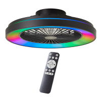 Ventilateur de plafond avec éclairage LED | Mazzaro | Ø 48,5 cm | RGBIC + 3000-6500K | Noir | 40W | Brillant LBR00012