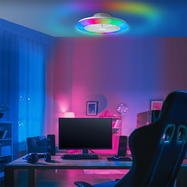 Ventilateur de plafond avec éclairage LED | Salerno | Ø 48,5 cm | RGBIC + 3000-6500K | Blanc | 40W | Brillant LBR00002 - 4