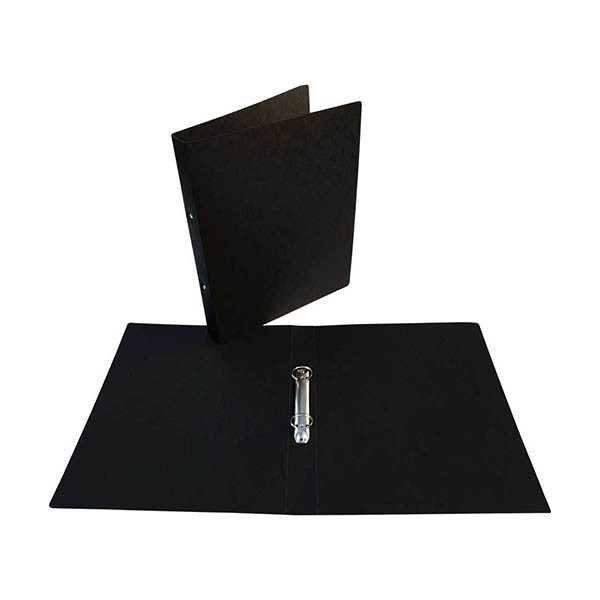 Bronyl classeur à 2 anneaux ronds en carton glacé 25 mm - noir 440418 - 1