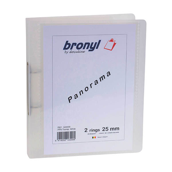 Bronyl classeur personnalisable à 2 anneaux ronds 25 mm - transparent blanc 440414 - 2