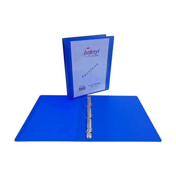 Bronyl classeur personnalisable à 4 anneaux ronds 25 mm - transparent bleu 440417 - 1