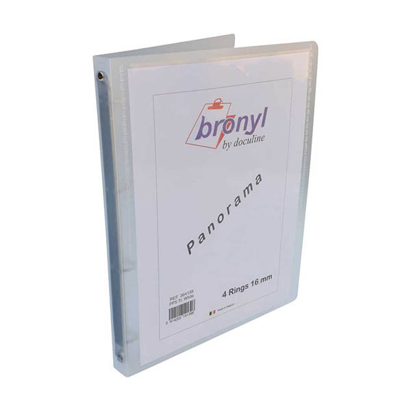 Bronyl classeur personnalisable à 4 anneaux ronds de 16 mm transparent - blanc 440500 - 2