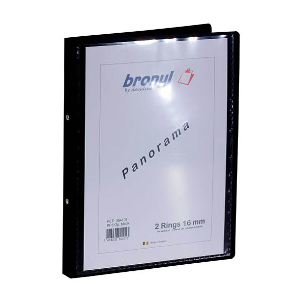 Bronyl classeur personnalisable avec 2 anneaux ronds 16 mm - noir 440405 - 1