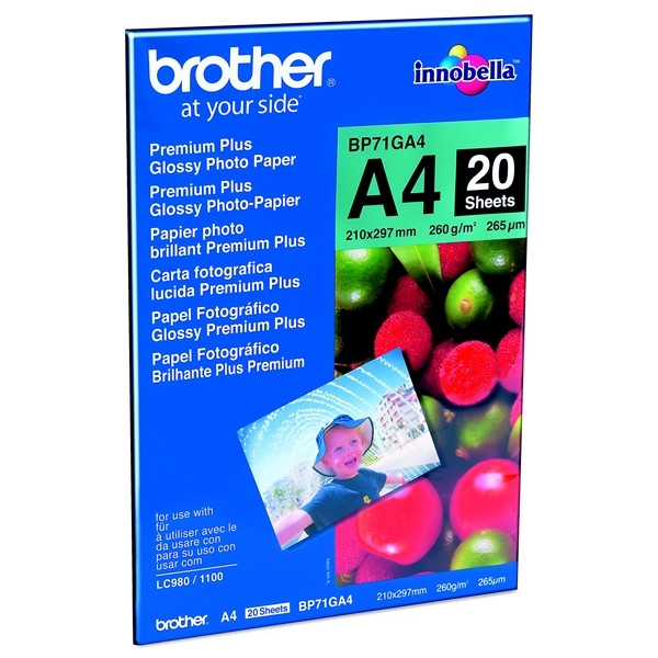 Brother BP71GA4 Premium Plus Glossy papier photo 260 g/m² A4 (20 feuilles) BP71GA4 063512 - 1