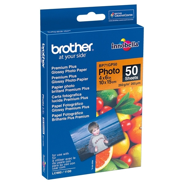 Brother BP71GP50 Premium Plus Glossy papier photo 260 g/m² 10 x 15 cm (50 feuilles) BP71GP50 063504 - 1
