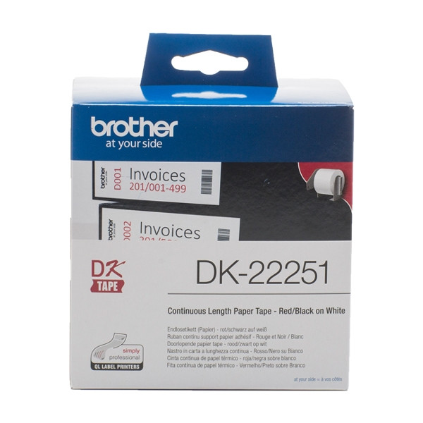 Brother DK-22251 rouleau de papier continu (d'origine) - rouge/noir sur blanc DK-22251 080776 - 1