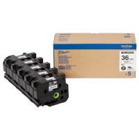 Brother HGe-261V5 cassette à ruban haute résolution 36 mm 5 unités (d'origine) - noir sur blanc HGe261V5 080916