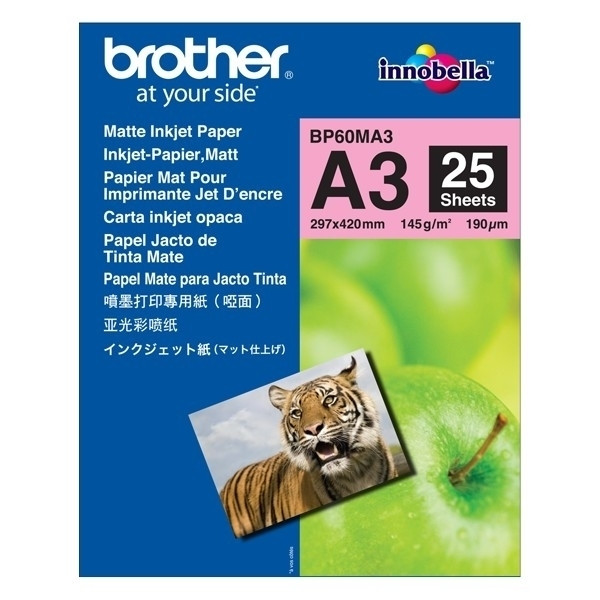 Brother HP60MA3 papier photo mat jet d'encre A3 145 g/m² (25 feuilles) BP60MA3 063522 - 1