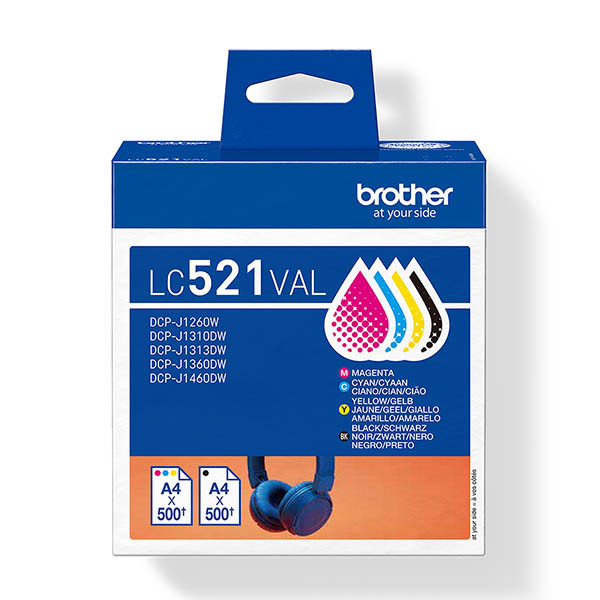 Brother LC-521VAL multipack (d'origine) - noir + 3 couleurs LC521VAL 051478 - 1