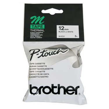 Brother M-K231BZ cassette à ruban non laminé 12 mm (d'origine) - noir sur blanc MK231BZ 080602 - 1