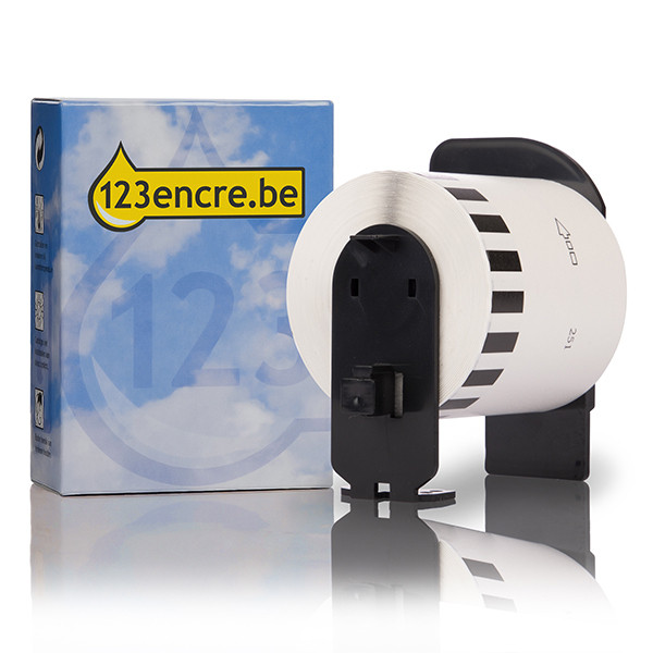 Marque 123encre remplace Brother DK-22251 rouleau d'étiquettes en papier continu - rouge/noir sur blanc 080777 - 1