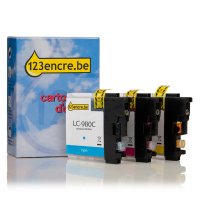 Marque 123encre remplace Brother LC-980 multipack 3 cartouches