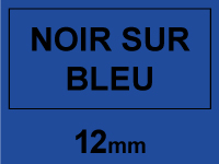 Brother Marque 123encre remplace Brother M-K531BZ cassette à ruban 12 mm- noir sur bleu MK531BZC 080599