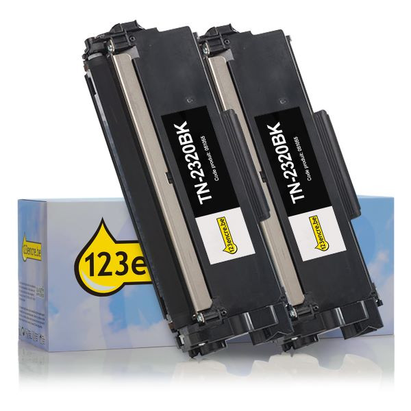 Brother Marque 123encre remplace Brother TN-2320BK double pack de toners- noir TN2320TWINC 051331 - 1