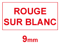 Marque 123encre remplace Brother TZe-222 ruban 9 mm- rouge sur blanc