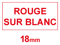 Brother Marque 123encre remplace Brother TZe-242 ruban 18 mm- rouge sur blanc TZE242C 080445