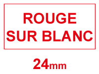 Brother Marque 123encre remplace Brother TZe-252 ruban 24 mm- rouge sur blanc TZe252C 080449