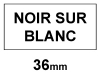 Marque 123encre remplace Brother TZe-261 cassette à ruban 36 mm - noir sur blanc