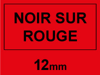 Brother Marque 123encre remplace Brother TZe-431 ruban 12 mm- noir sur rouge TZe431C 080413 - 1