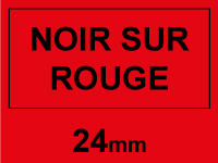 Marque 123encre remplace Brother TZe-451 ruban 24 mm - noir sur rouge