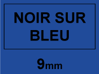 Marque 123encre remplace Brother TZe-521 ruban 9 mm- noir sur bleu