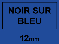 Brother Marque 123encre remplace Brother TZe-531 ruban 12 mm- noir sur bleu TZe531C 080431