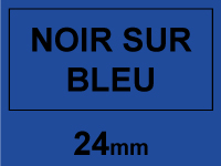Brother Marque 123encre remplace Brother TZe-551 ruban 24 mm- noir sur bleu TZE551C 080485